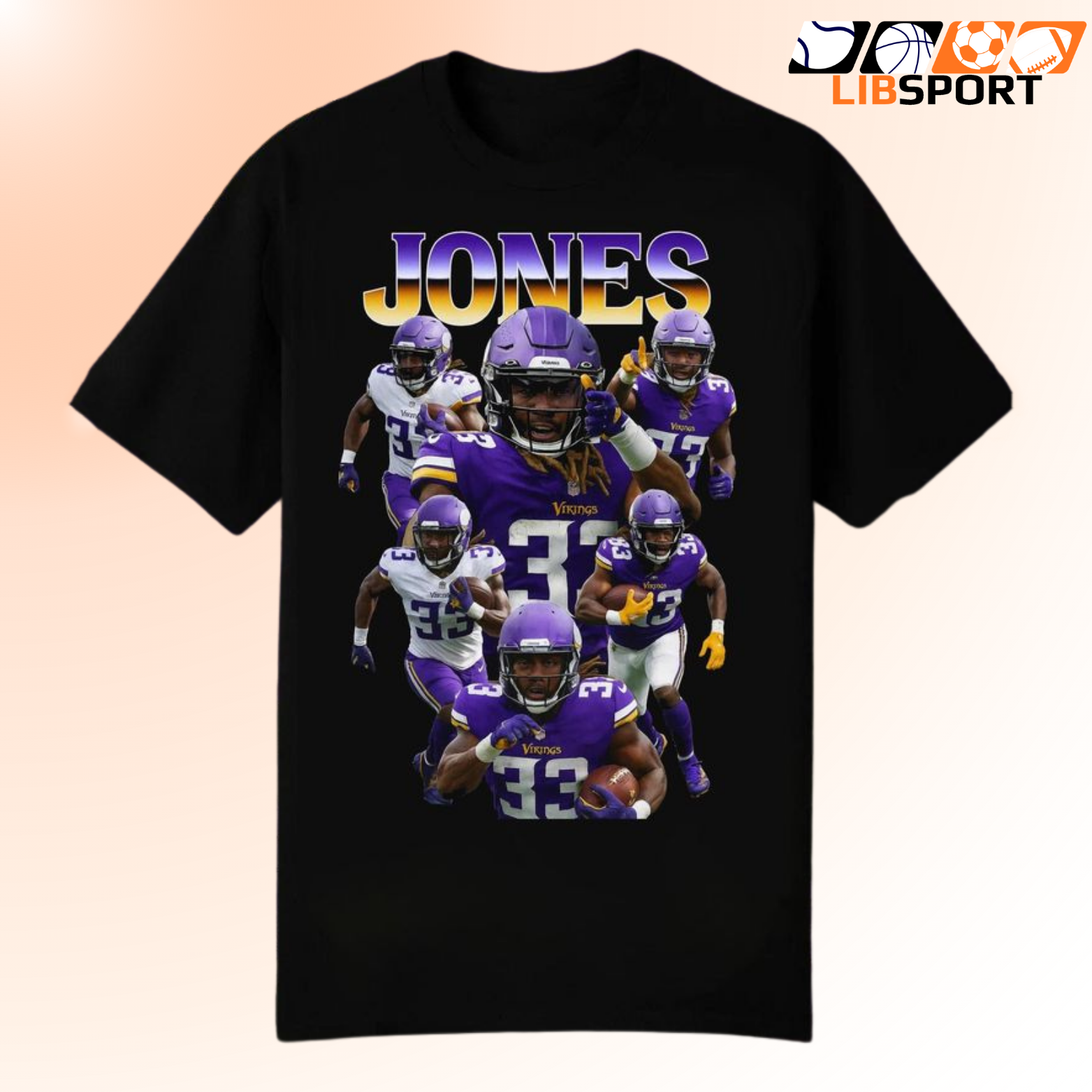 Aaron Jones Bootleg Shirt, Minnesota Vikings Retro Graphic Tee